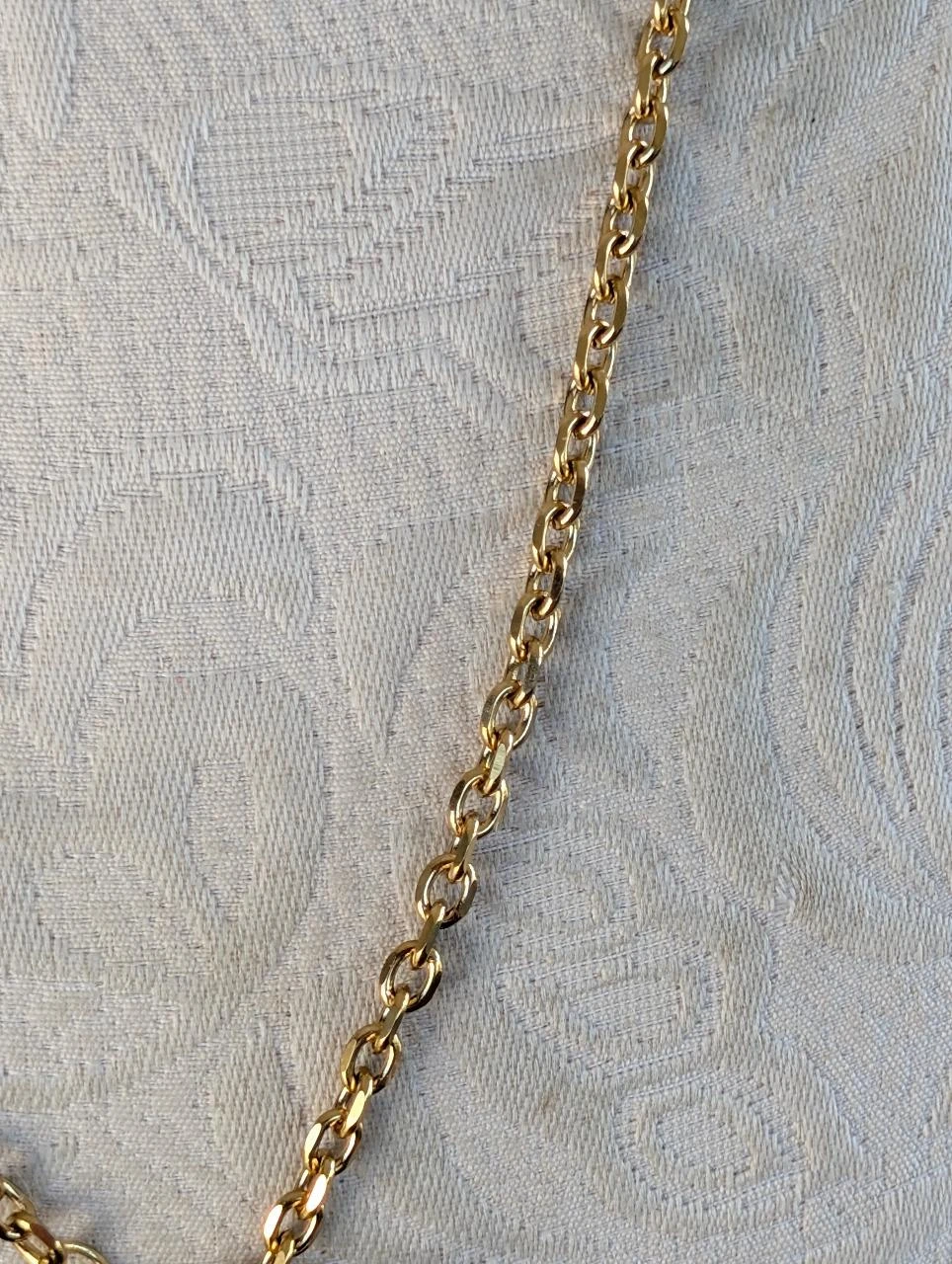 Colar em corrente de aço inoxidável dourado com pingente de nácar PA1011 – photo 2